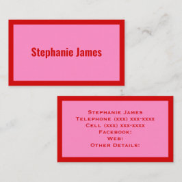 エレガントDIYカラーズピンク#3赤 名刺