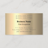 エレガントDIYブラックモノグラム&名前，黄色金ゴールド 名刺 (裏面)