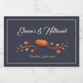 エレガントDothic 3Dフローラミニマル結婚リスト スパークリングワインラベル (シングルラベル)