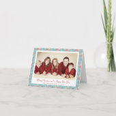 エレガントDuck Egg Blue Holly Christmas写真 シーズンカード (正面)