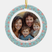 エレガントDuck Egg Holly Christmas Photo セラミックオーナメント (正面)