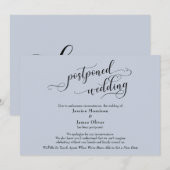 エレガントDusty Blueが延期した結婚アップデートカード 招待状 (正面/裏面)