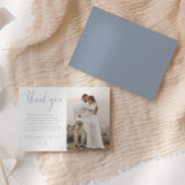 エレガントDusty Blueのスクリプ結婚ト サンキューカード