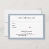 エレガントDusty Blue Business Gift Certificateロゴ (正面)