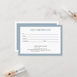 エレガントDusty Blue Business Gift Certificateロゴ