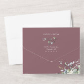エレガントDusty Purple Boho Greeneryの結婚写真 オールインワン招待状 (裏面)