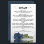 エレガントDusty Steel Blueバラ予算のメ結婚ニュー<br><div class="desc">これらの結婚美しいメニューはシンプル予算とスタイリッシュ予算の中でエレガント、手頃、そしてフレンドリーある。書道のタイトルと独身の、波や波紋のある水のプールに映る埃っぽい鋼色の青いバラを持つ上品で華やかなデザインを特徴としている。背中は美しい霜降り青灰色で、カップルの名前と下結婚部の日付が付いている。</div>