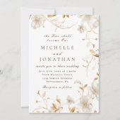 エレガントEarth Tonesフローラキリスト教聖書聖句 招待状 (正面)