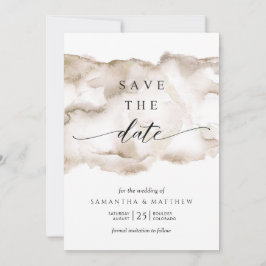エレガントEarth Tones Water Color Save The Date セーブザデート