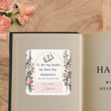 エレガントEx Libris水彩フローラ蔵書票