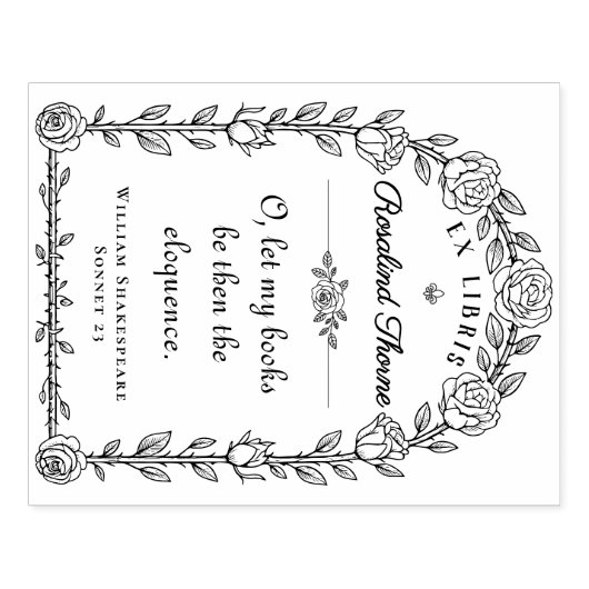 エレガントEx Libris Library引用文植物学 ラバースタンプ (インプリント)