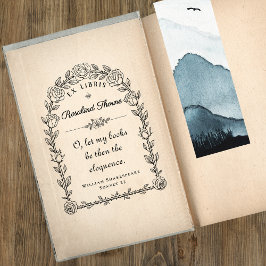 エレガントEx Libris Library引用文植物学 ラバースタンプ