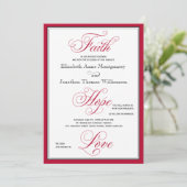 エレガントFaith Hope Love Script結婚式招待状 招待状 (スタンド正面)