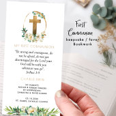 エレガントFirst Communion、Greenery Bookmark Favor サンキューカード