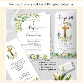 エレガントFirst Communion、Greenery Bookmark Favor サンキューカード