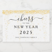 エレガントFizzバブル応援新年の大晦日ミニ スパークリングワインラベル (シングルラベル)