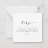 エレガントFlat Noteの結婚サンキューカード ノートカード (裏面)