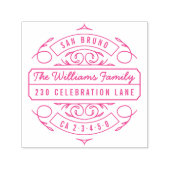 エレガントFlowishスクリプト名ラウンド差出人住所 セルフインキングスタンプ (デザイン)