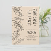 エレガントFoilage Hand ファンシー Drawn Script結婚's 招待状 (スタンド正面)