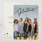 エレガントGalentineのDayフォトカードのスクリプト シーズンカード (正面/裏面)