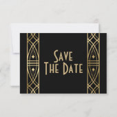 エレガントGatsbyのアールデコSave the Dates セーブザデート (裏面)