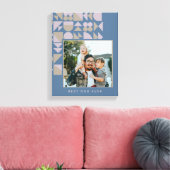 エレガントGeometric Dusty Blueパーソナライズされた Photo キャンバスプリント (インサイチュ (リビング))