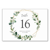 エレガントGeometric Greenery Table Numbersカード テーブルナンバー (裏面)