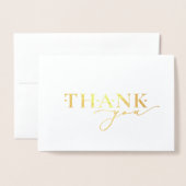 エレガントGold Foil Thank You Script 結婚's 箔カード (封筒付き正面)