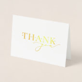 エレガントGold Foil Thank You Script 結婚's 箔カード (正面)