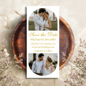 エレガントgolden script 2 arch photos save date