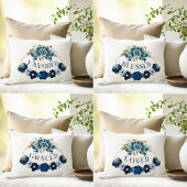 エレガントGRACED感動的 Bluフローラ水色 アクセントクッション