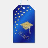 エレガントGraded Photo Blue 2025卒業ありがとう ギフトタグ (裏面)