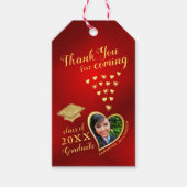 エレガントGraded Photo Red 2025卒業ありがとう ギフトタグ (正面)