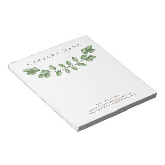 エレガントGreen Leaf Company Name Notepad ノートパッド
