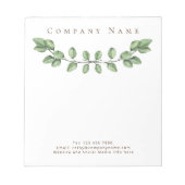 エレガントGreen Leaf Company Name Notepad ノートパッド (正面)