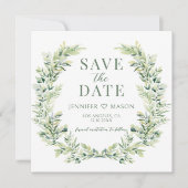 エレガントgreenery写真の招待状を保存 (正面)