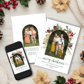 エレガントGreenery Arch Merry Christmas写真 シーズンカード