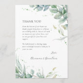 エレガントGreenery Budget結婚's Thank You and メニュー (裏面)