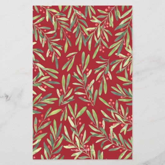 エレガントGreenery Christmas Budget招待状 (裏面)