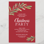 エレガントGreenery Christmas Budget招待状 (正面)