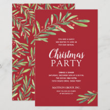 エレガントGreenery Christmas Budget招待状