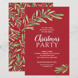 エレガントGreenery Christmas Budget招待状