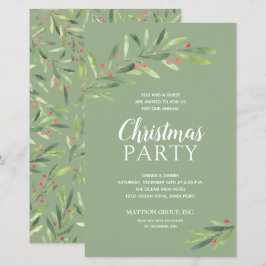 エレガントGreenery Christmas Budget招待状