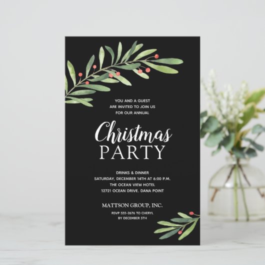 エレガントGreenery Christmas Budget招待状 (スタンド正面)