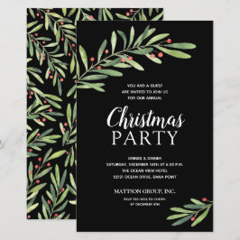 エレガントGreenery Christmas Budget招待状