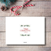 エレガントGreenery Christmas Familyフォトシンプル シーズンカード