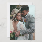 エレガントGreenery Eucalyptus Photo結婚's セーブザデート (裏面)