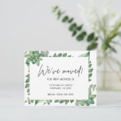 エレガントGreenery New Address Moving Announcement ポストカード (スタンド正面)