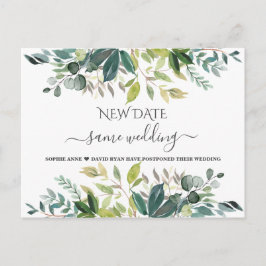 エレガントGreenery Sameの新結婚日付の更新 ポストカード