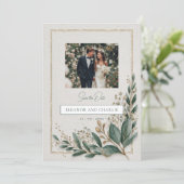 エレガントGreenery Save the Date招待状 セーブザデート (スタンド正面)